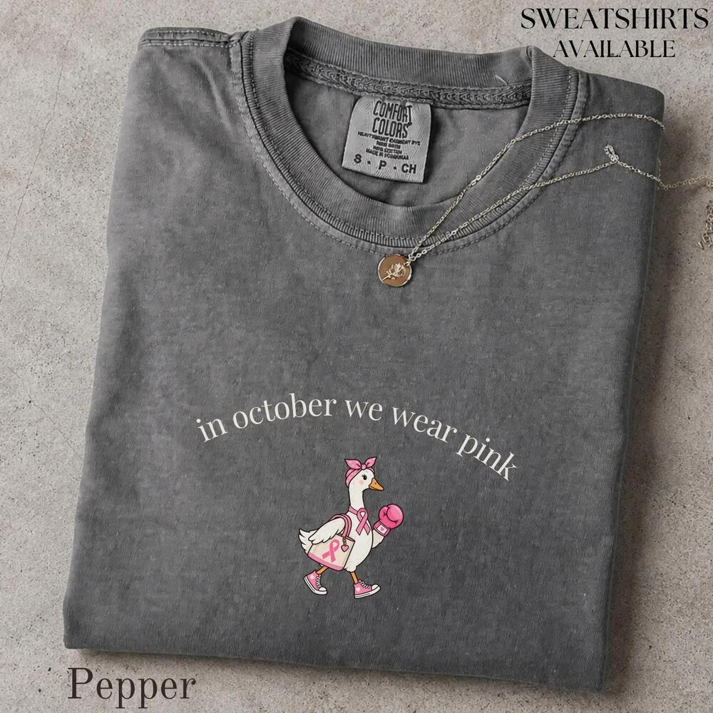 In October We Wear Shirt,  Awareness Tee,  Funny Goose Tee